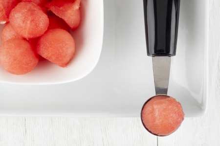 Close up image of watermelon ballsの写真素材