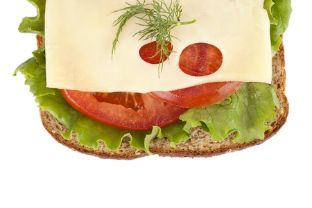 Close up image of a sandwich against white backgroundの写真素材