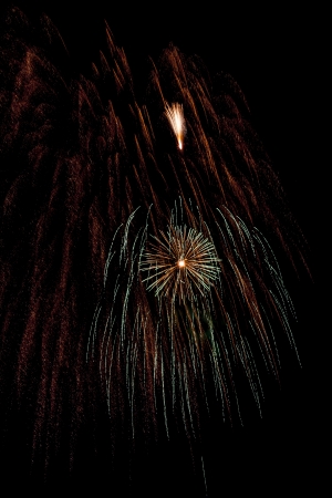 Closeup of fireworksの写真素材