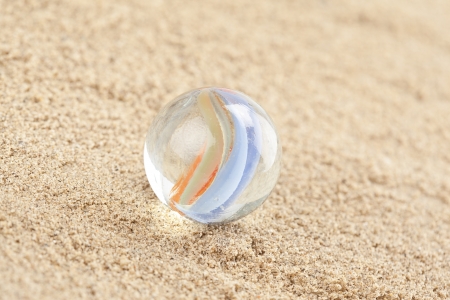 Close up image of marble on groundの写真素材