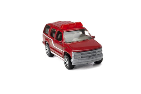 Isolated image of red patrol car over a white background