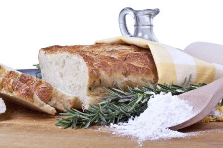 Close up image of sliced bread with bread ingredients