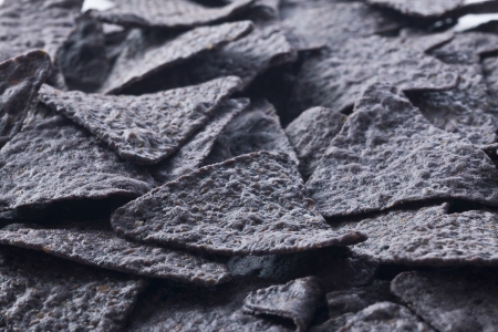 Image of a bunch of crunchy blue tortillaの写真素材