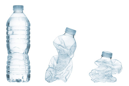 Illustration of plastic bottles and mineral water