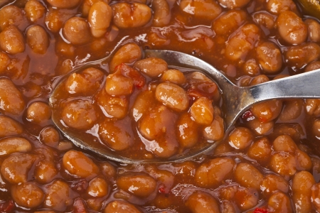 Close up image of spoon of chili con carneの写真素材