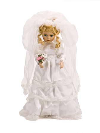Image of a fairy doll wearing a white gown.の写真素材