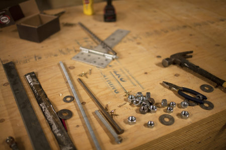 Close-up of work tools.の写真素材