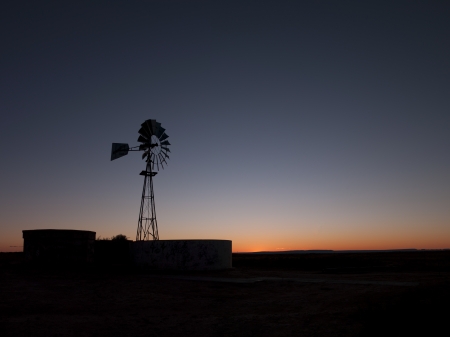 Windmill over Canyon de Chelly, Monument Valley, United Statesの写真素材