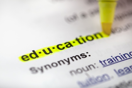 A close up of the word &quot;Education&quot; as it is highlightedの写真素材