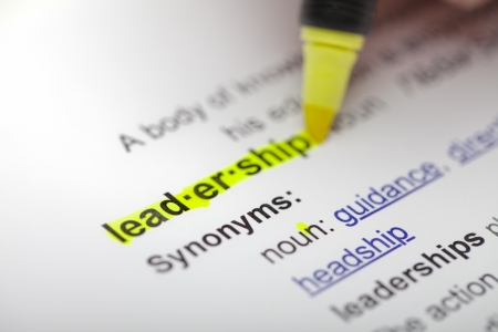 A close up of the word "Leadership" being highlightedの写真素材