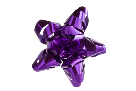 Image of violet shinny bow isolated on white background