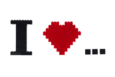 Illustration of  word with heart shaped 
