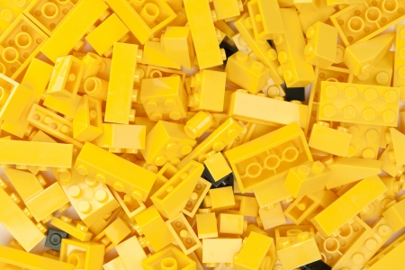 Macro image of yellow bricks backgroundの写真素材