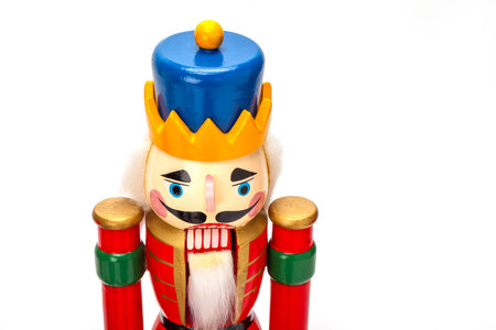 Traditional Figurine Christmas Nutcracker isolated on white