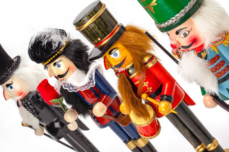 Traditional Figurine Christmas Nutcracker isolated on whiteの写真素材