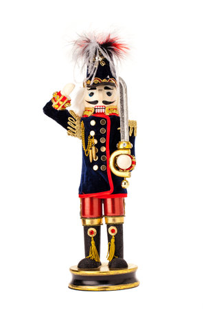 Traditional Figurine Christmas Nutcracker isolated on white