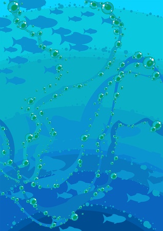 decorative abstract image of the underwater worldのイラスト素材