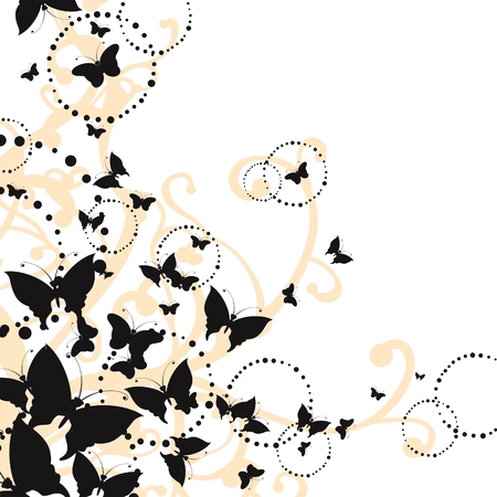elegant floral pattern with butterfliesのイラスト素材