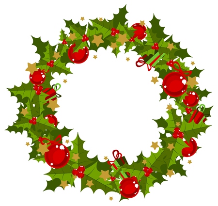 christmas wreathのイラスト素材