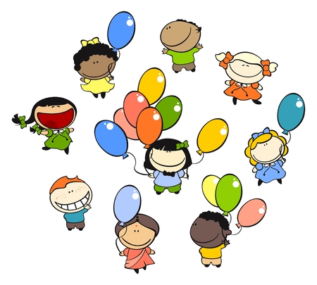 set of images of funny kids on a white background #19, nations themeのイラスト素材