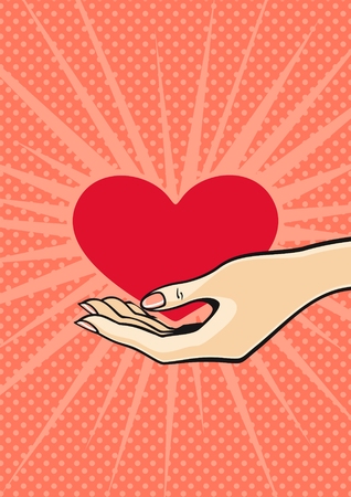 The heart in a handのイラスト素材