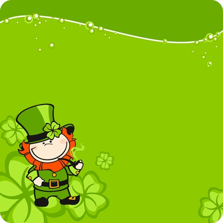 St. Patrick's Day leprechaun cardのイラスト素材
