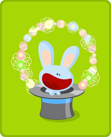 Little easter bunny in a top hatのイラスト素材