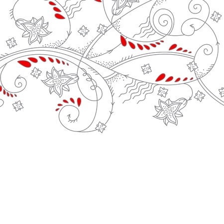Grey floral patternのイラスト素材