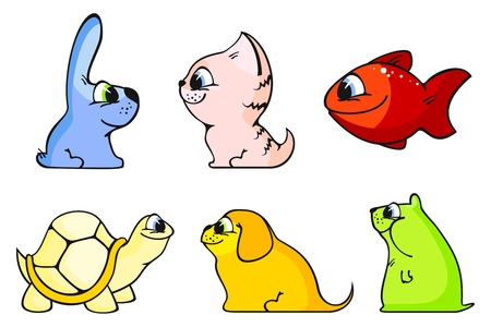 Funny animalsのイラスト素材