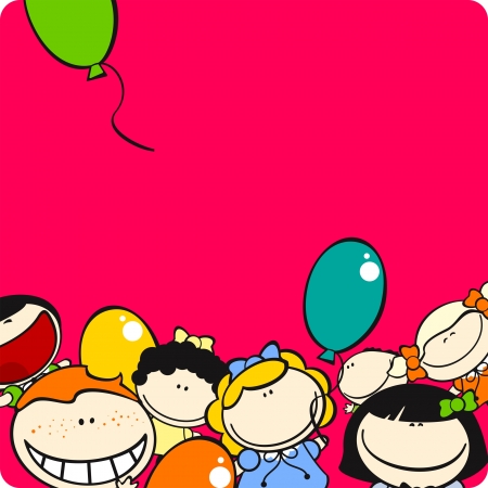 Cute little kids cardのイラスト素材