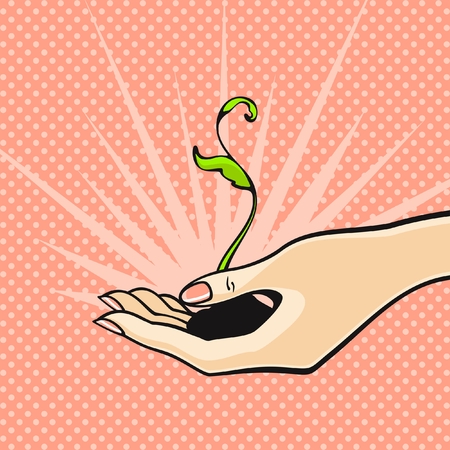 Sprout in a handのイラスト素材