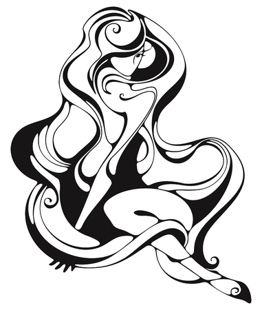 Long hair girlのイラスト素材