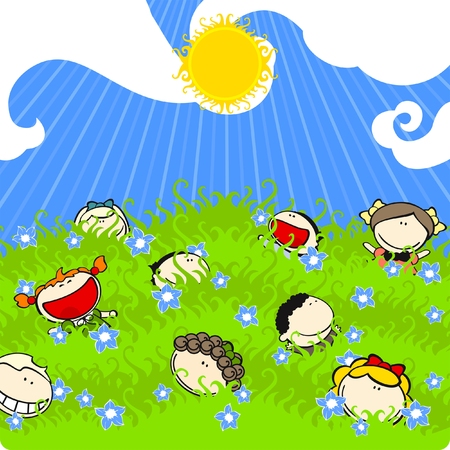 Sunny summer dayのイラスト素材