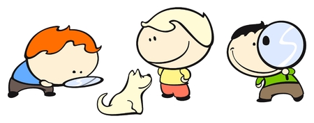 Funny kids #34 - searchingのイラスト素材