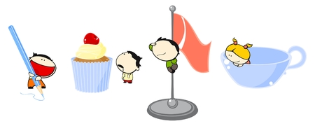 Funny kids #35 - big thingsのイラスト素材