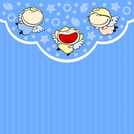 Cute card with baby angelsのイラスト素材