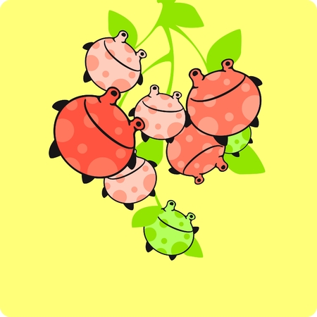Funny monster fruit cardのイラスト素材