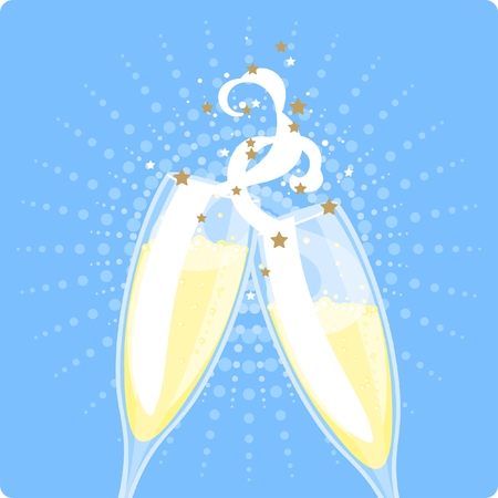 Two champagne glassesのイラスト素材