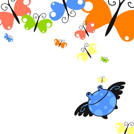 Monster and butterfliesのイラスト素材