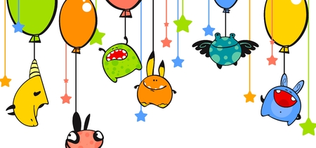 Monsters and balloonsのイラスト素材
