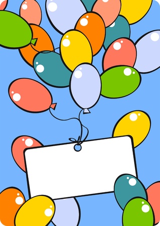 Flying balloons with a tagのイラスト素材