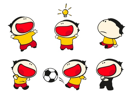 Funny kids #39 - one boy setのイラスト素材