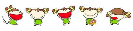 Funny kids #40 - one girl setのイラスト素材