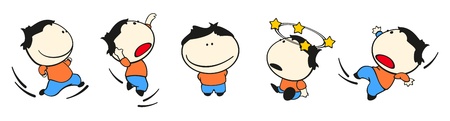 Set of images of a funny kid on a white background #43のイラスト素材