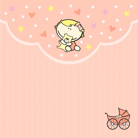 Card with a baby girlのイラスト素材
