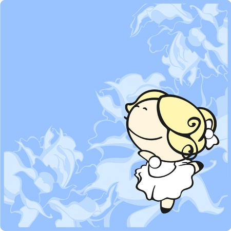 Card with a cute little dancing ballerinaのイラスト素材