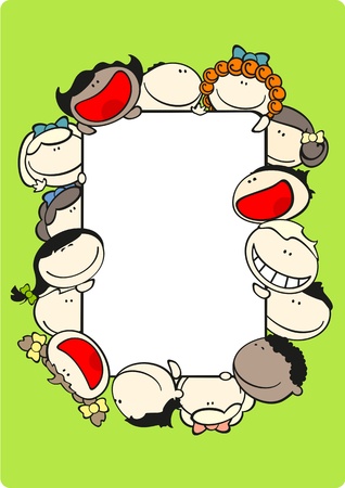 Vertical frame with kidsのイラスト素材