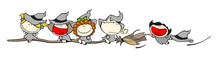 Funny kids #57 - witchesのイラスト素材