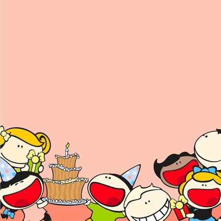 Holiday background with kidsのイラスト素材