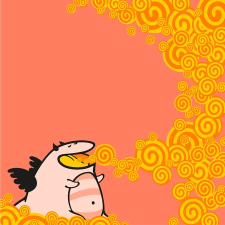 Cute pink dragonのイラスト素材